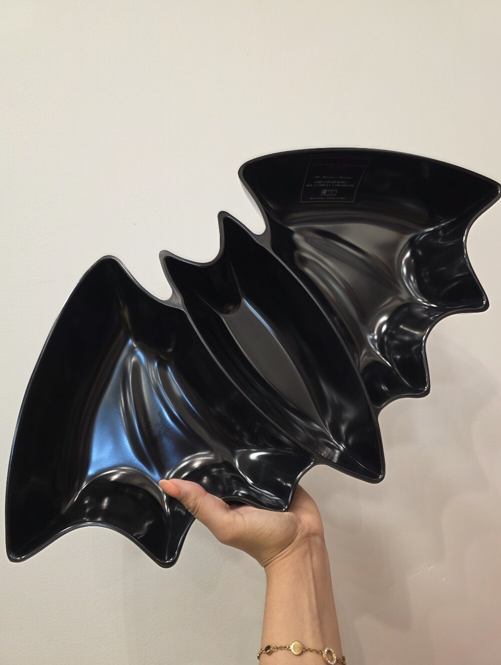 Bat-Shaped Serving Tray in Black